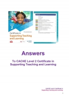 CACHE Level 2 Certificate in Supporting Teaching and Learning Answers